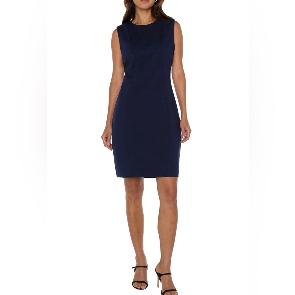 Liverpool Sleeveless Sheath Dress, Cadet Blue size 8